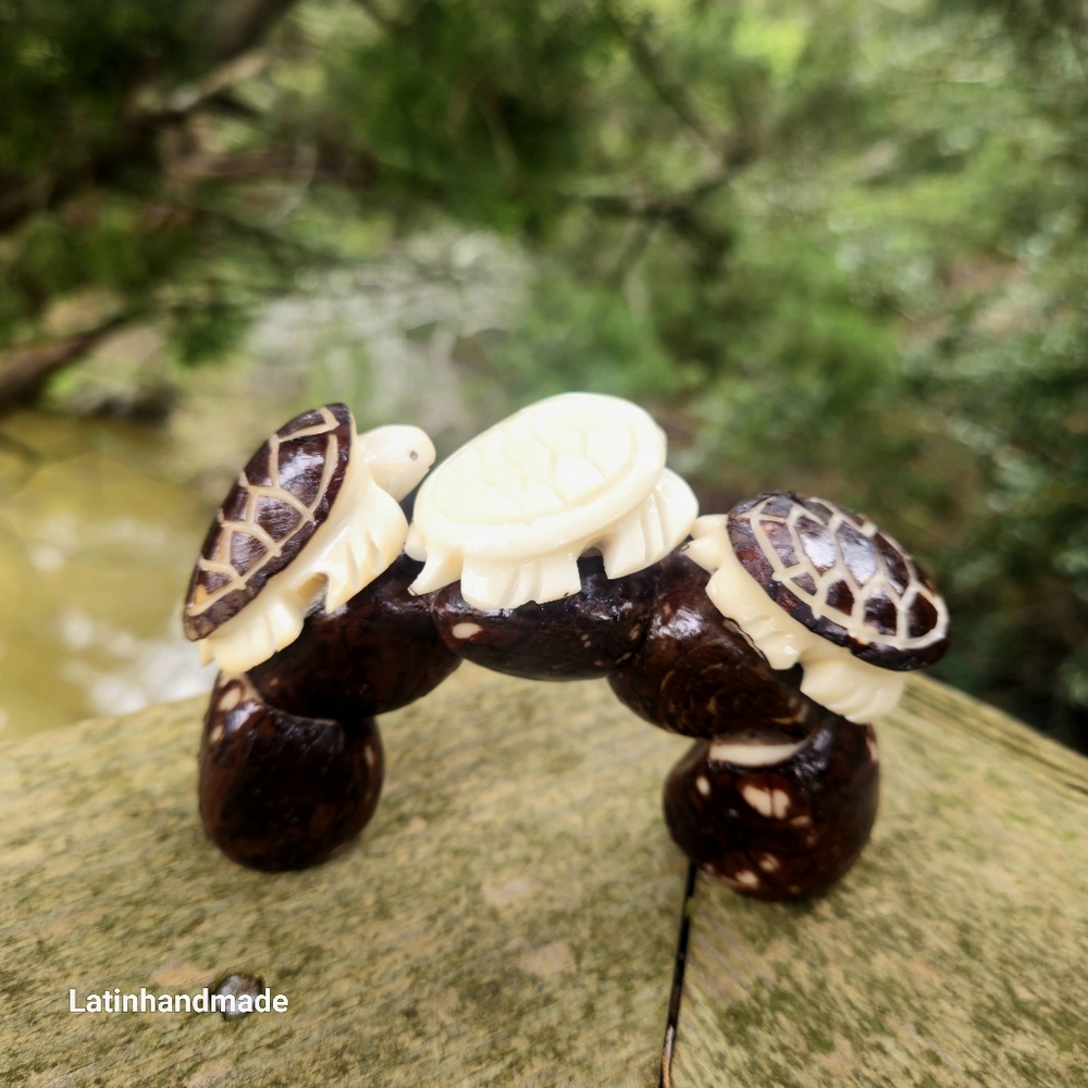 Hand-Carved Tagua Turtle Figurines